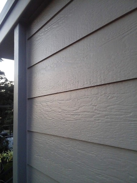 A close view of grey horizontal wall cladding